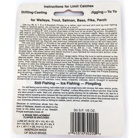 Bay de Noc Swedish Pimple 3G Lepel, Koper, 6g, Verticaalvissen, #11144