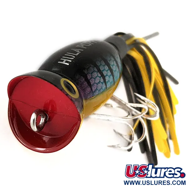 Fred Arbogast Hula Popper Oppervlakkunstaas, Tiger, 10g, Skirt, #11302