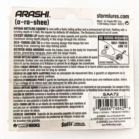 Storm Arashi Rattling Square 5 Plug, Zonnebaars, 18g, GFK-Lip, #11332