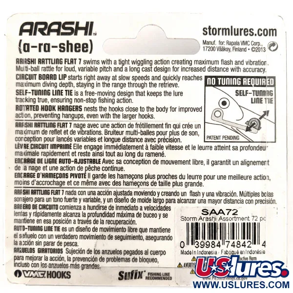 Storm Arashi Rattling Flat 7 Crankbait, Blauw/Zilver, 12g, #11347