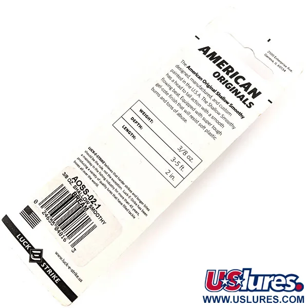 Luck E Strike Shallow Smoothy Plug, Bruine Tijger, 11g, USA, #11348