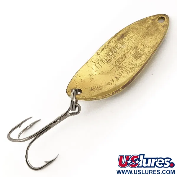 Luhr Jensen Little Jewel Lepel, Messing / Geel, 14g, Vintage, #11366