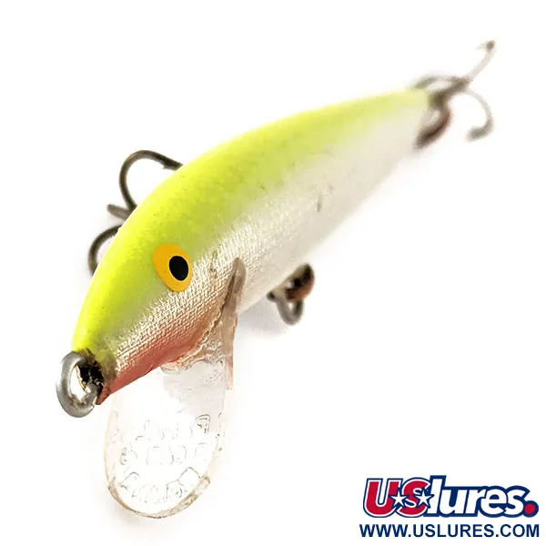 Rapala Original Floater F9 Plug, Chartreuse, 4g, Balsa, #11383