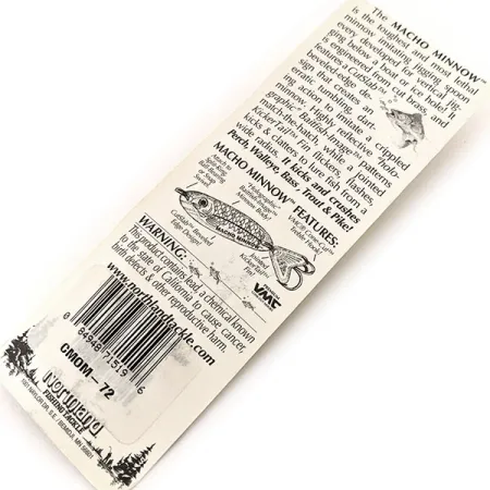 Northland Macho Minnow Jig Lure, Rainbow Silver, 14g, KickerTail, #11393