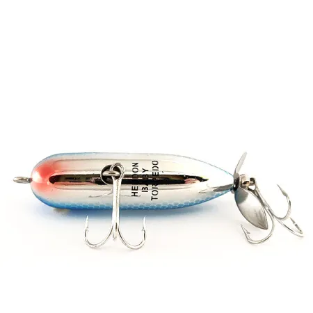 Heddon Baby Torpedo Topwater, Zilver / Blauw, 7g, Propeller, #11402