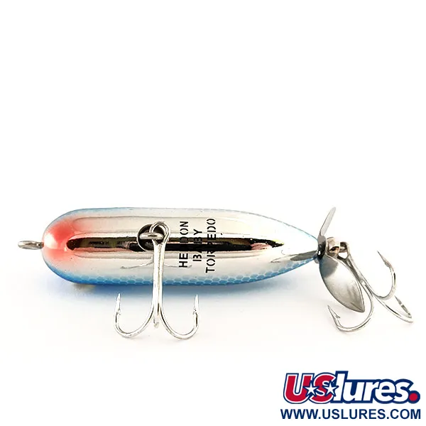 Heddon Baby Torpedo Topwater, Zilver / Blauw, 7g, Propeller, #11402