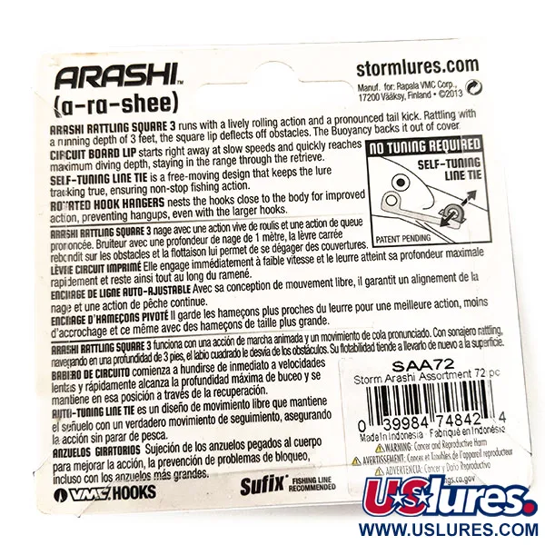 Storm Arashi Rattling Square 3 UV Plug, Parrot, 14g, UV, #11664