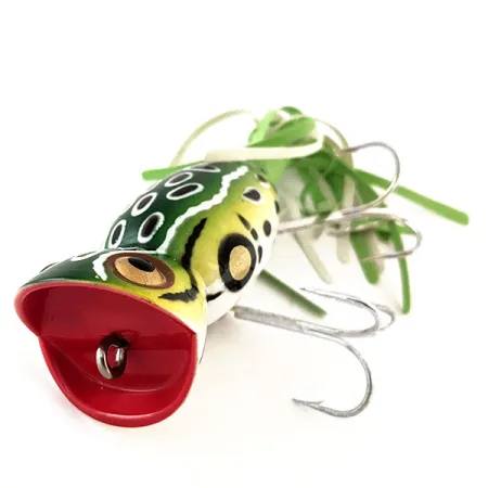 Fred Arbogast Hula Popper Popper, Frog, 14g, Rubber Skirt, #11426