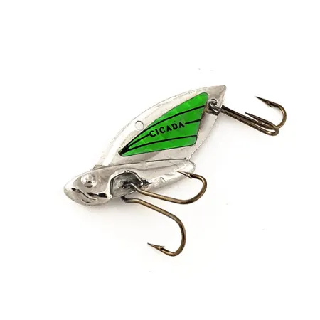 Reef Runner Cicada Blade Bait, Nikkel / Groen, 6g, Glow Wing, #11430