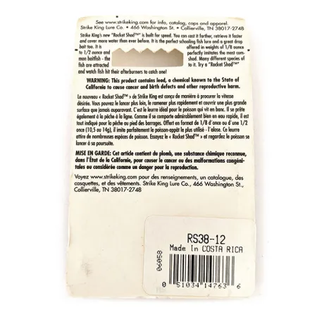 Strike King Rocket Shad Spinnerbait, Zilver, 11g, Verre Worpen, #RS38-12