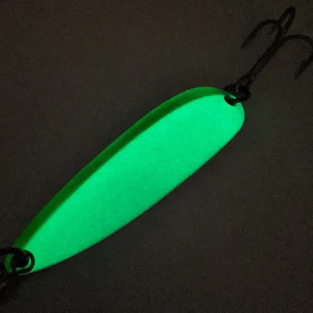 Luhr Jensen Krocodile Die #5 Glow Lepel, Wit/Groen, 23g, Glow, #11449