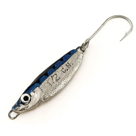 Luhr Jensen Crippled Herring Jig, Nikkel/Blauw, 14g, Enkele Haak, #11539