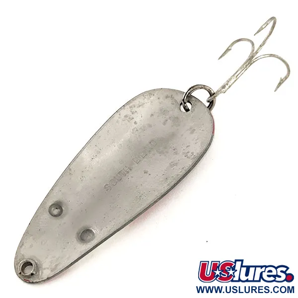 South Bend Mouse Lepel, Rood / Wit / Nikkel, 16g, Vintage, #11540