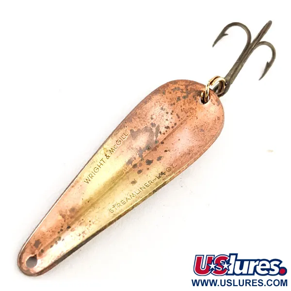 Wright & McGill Streamliner Lepel, Brons, 7g, Vintage, #11544