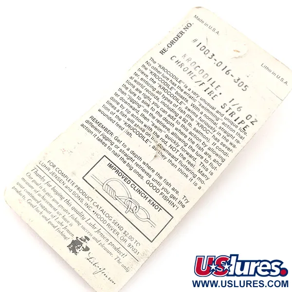 Luhr Jensen Krocodile Lepel, Nikkel/Rood, 4,7g, Fire Stripe, #1003