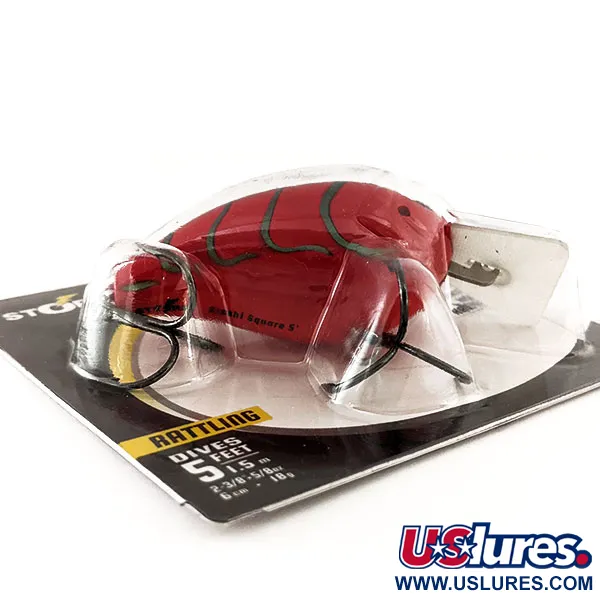 Storm Arashi Rattling Square 5 Crankbait, Red Craw, 18g, ratel, #11672