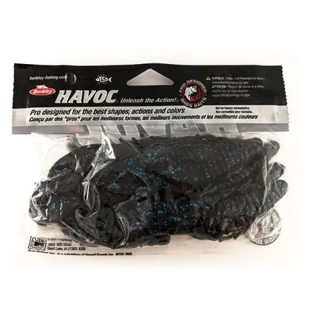 Berkley Havoc Craw Fatty Softbait, Black Blue Fleck, 10cm, #11699