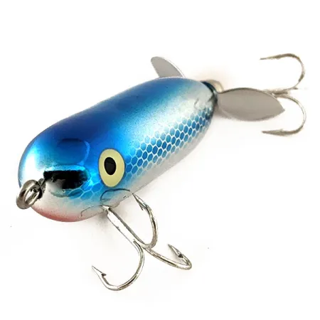 Heddon Baby Torpedo Oppervlakkunstaas, Blauw Zilver, 7g, Propeller, #11712