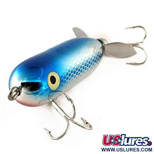 Heddon Baby Torpedo Oppervlakkunstaas, Blauw Zilver, 7g, Propeller, #11712