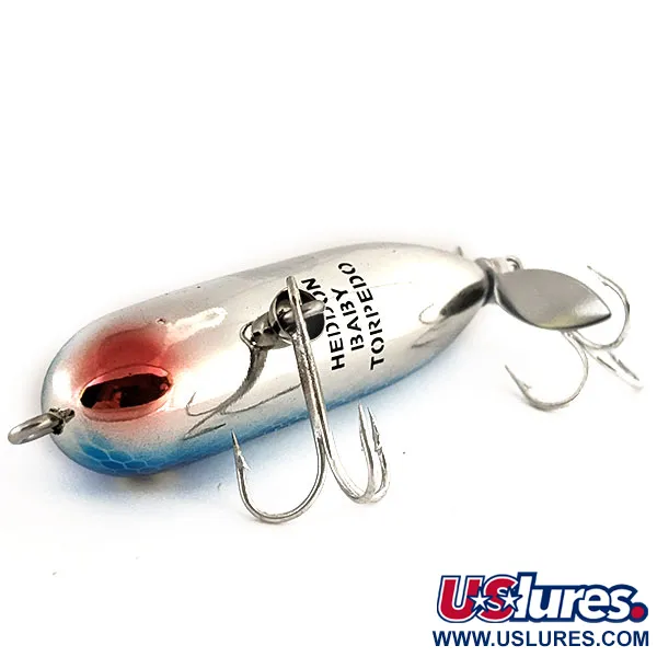 Heddon Baby Torpedo Oppervlakkunstaas, Blauw Zilver, 7g, Propeller, #11712