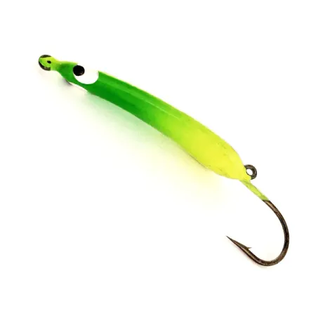 Jack's Jigs Ice Verticale Jig, Geel/Groen, 7g, Rugoogje, #11759