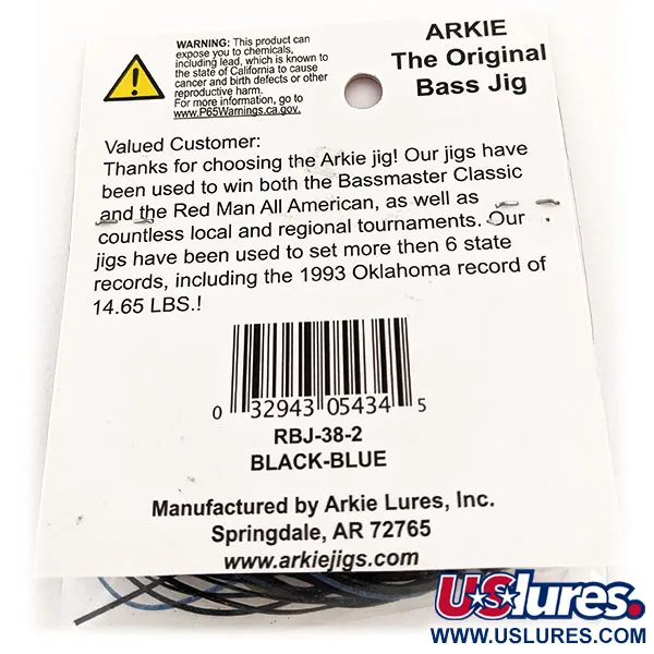 Arkie Lures Weedless Arkie Jig The Original, Zwart/Blauw, 7g, #11827
