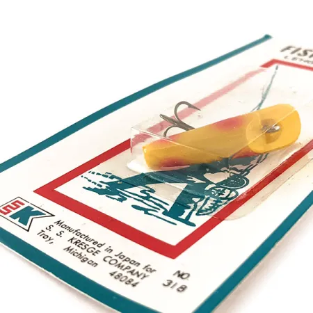 Kmart Kresge #318 Trollaas, Yellow / Red, 2.5g, Vintage, #11828