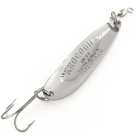 Luhr Jensen Krocodile Die #4 Lepel, Nikkel/Blauw, 14g, Retro, #11868