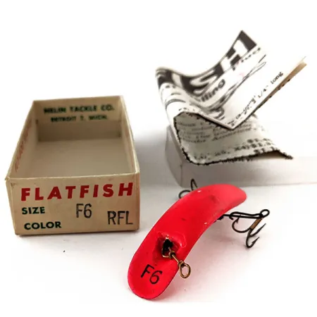 Flatfish F6 Helin Tackle UV Kunstaas, Fluorescerend Rood, 3g, #11910