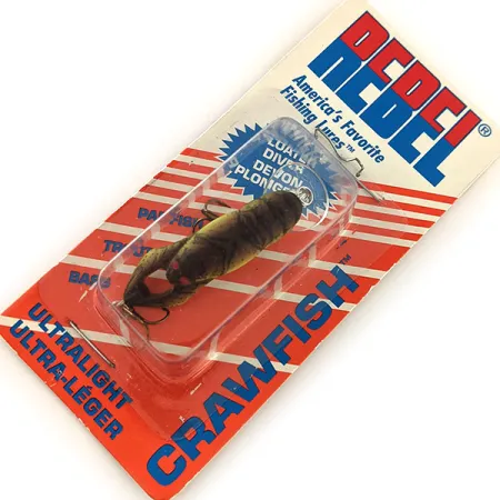 Rebel Crawfish Crankbait, Olijfbruin, 2.5g, Drijvend, #11934