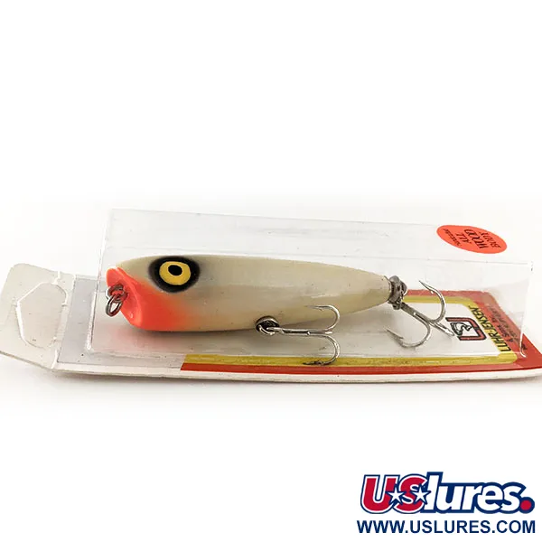 Luhr Jensen P.J. POP Wooden, 17g Pearl / Red, Topwater Popper #11935