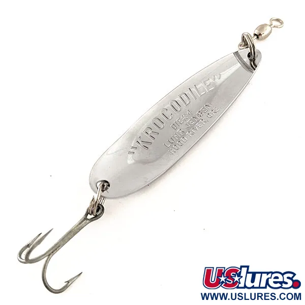 Luhr Jensen Krocodile Die #4 Lepel, Nikkel/Blauw, 14g, USA, #11969