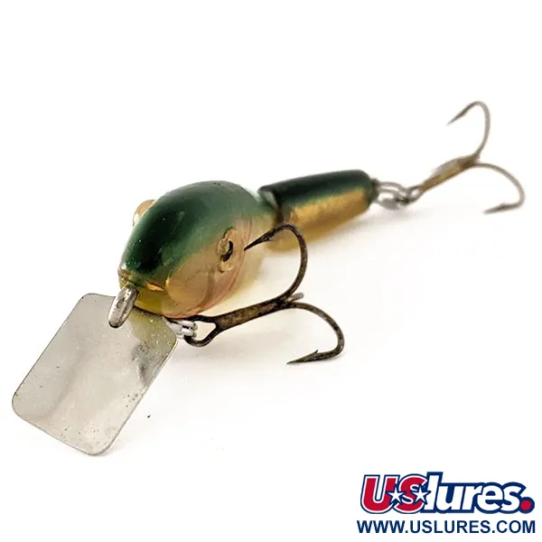 Kmart Kresge #370 Tweedelige plug, Groen-Goud, 7g, Metalen lip, #12014