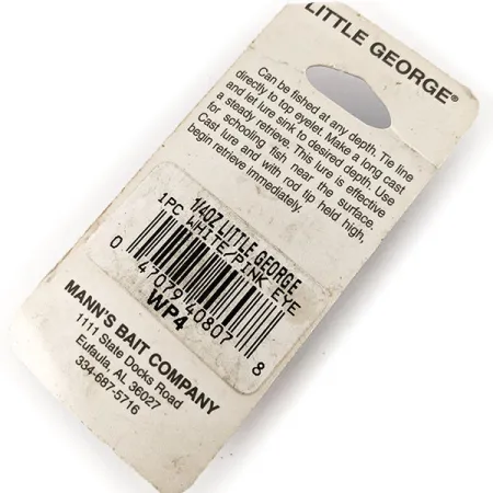 Mann's Little George Tailspinner, Wit/Gehamerd Nikkel, 12g, #12184