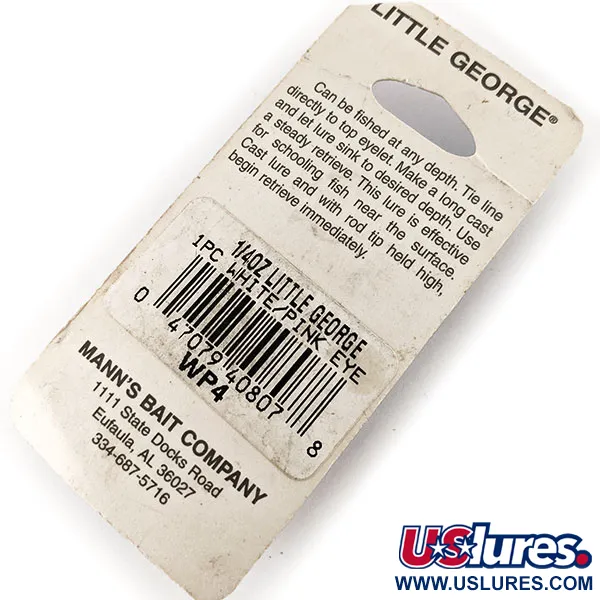 Mann's Little George Tailspinner, Wit/Gehamerd Nikkel, 12g, #12184