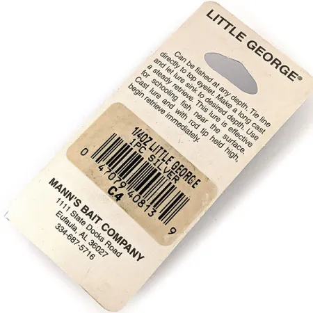 Mann's Bait Little George Tail Spinner, Gehamerd Nikkel, 12g, #12135