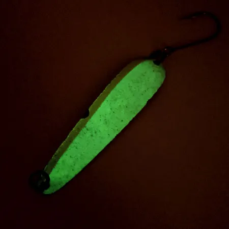 Luhr Jensen Flutter Spoon Glow Lepel, Nikkel/Wit/Geel, 4g, #12142