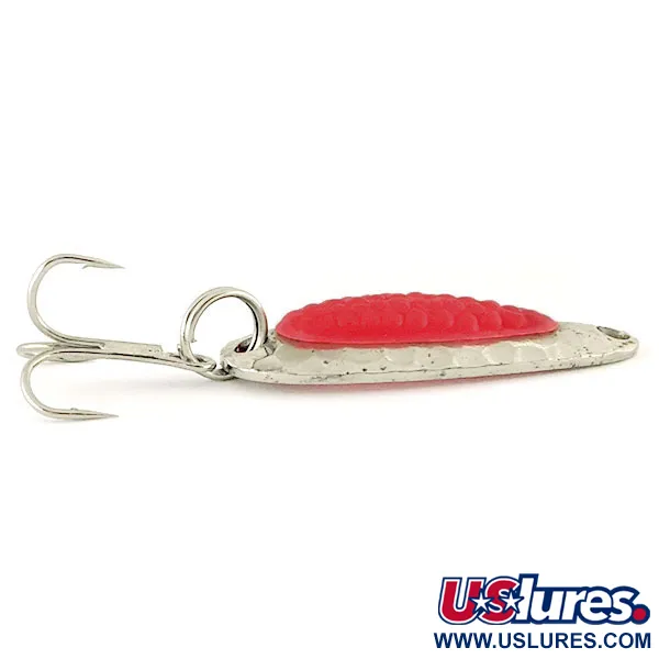 Nebco Pixee Lepel, Gehamerd Nikkel / Rood, 4.5g, Salmon Egg, #12188