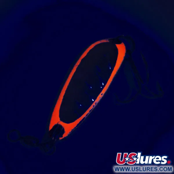 Luhr Jensen Krocodile Lepel, Rood / Messing, 9g, UV Glow, #12316