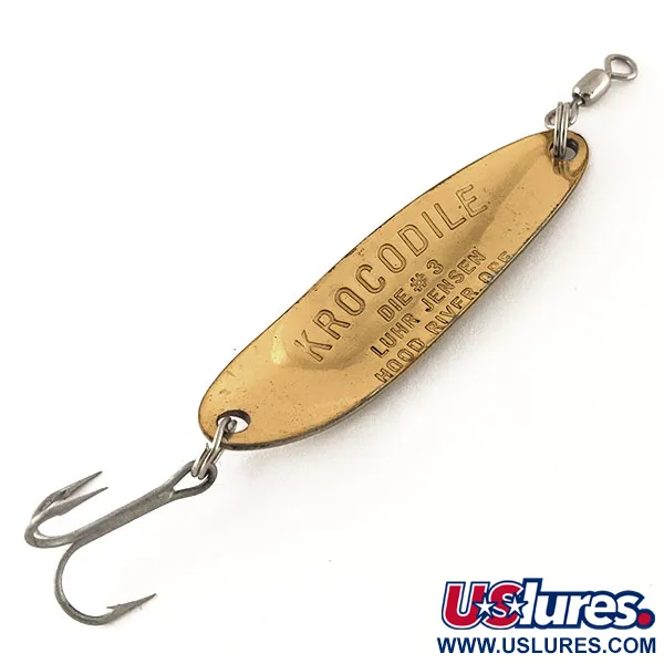 Luhr Jensen Krocodile Die #3 UV Lepel, Messing/Rood, 10g, UV, #12325