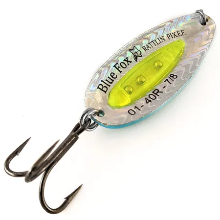 Blue Fox Rattlin Pixee Lepel, Rainbow Herring / Yellow, 24g, #12336
