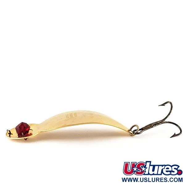 Lucky Strike One Eye Wiggler Lepel, Goud/Rood, 25g, Kraaloog, #12385