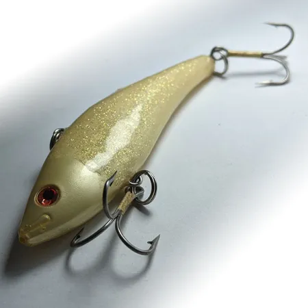 Saurus Vibra-Zarus Vibratiekunstaas, Geel glitter, 14g, JDM, #12433