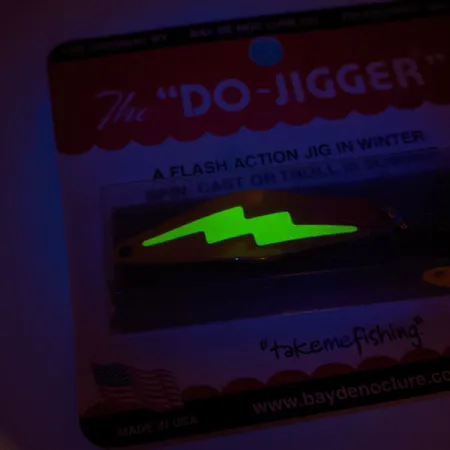 Bay de Noc Do-Jigger #3 UV, 9g nikkel/geel UV, Lepel #20264