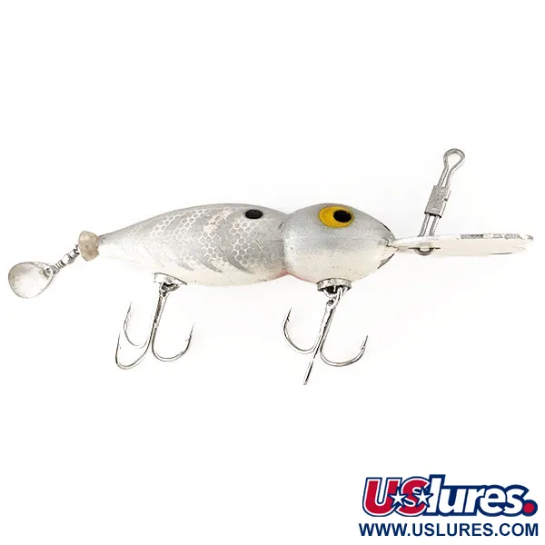 Whopper Stopper Hellbender Crankbait, Zilver-Wit, 12g, Metalen Lip, #12461