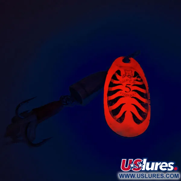 Blue Fox Super Vibrax 5 UV Spinner, Rood / Messing, 13g, UV, #12490