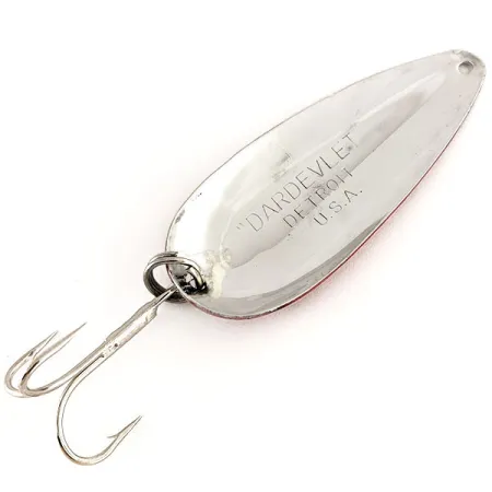 Dardevle Dardevlet Lepel, Red/White/Nickel, 21g, Verre worp, #12511