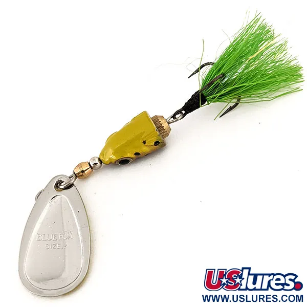 Blue Fox Vibrax Shallow Spinner, Regenboog Geel/Groen, 8g, #12555