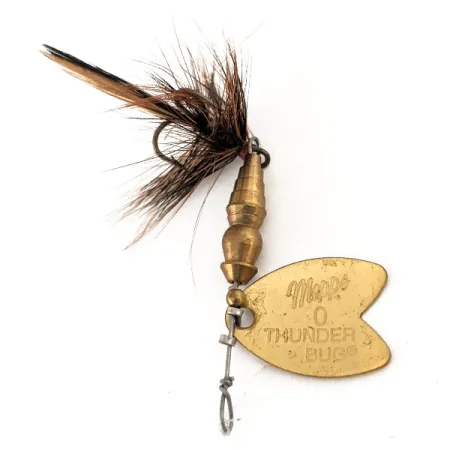 Mepps Thunder Bug Spinner, Goud, 2.8g, Geveerde Dreg, #12557