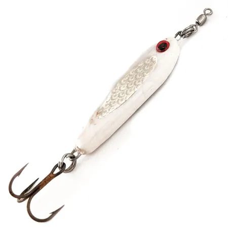 Bubba-Baits Zig Zag Spoon Jig Lure Verticale Jig, Wit/Zilver, 21g, #12571